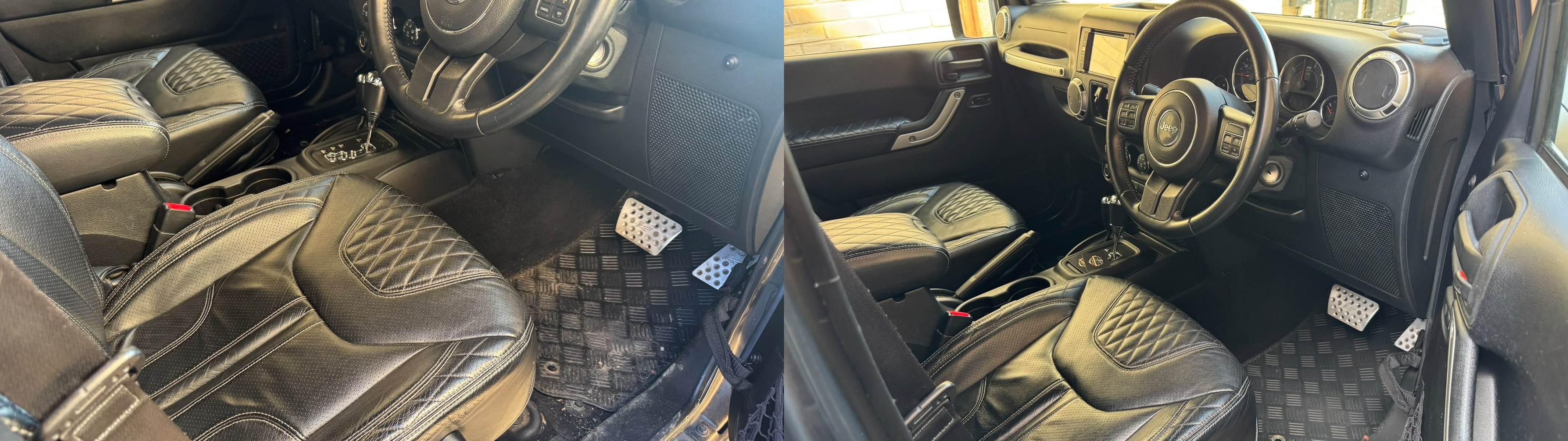 Jeep Wrangler front seats before and after
